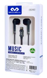 Audífonos con cable Miccell Lightning 1.2m Gris