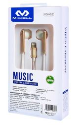 Audífonos con cable Miccell Lightning 1.2m Dorado