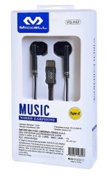 Audífonos con cable Miccell tipo C 1.2m Gris