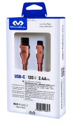 Cable TPE de carga rápida 2.4A Miccell Tipo C 1.2m Rosado
