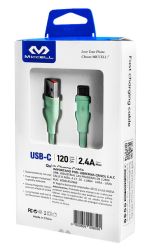 Cable TPE de carga rápida 2.4A Miccell Tipo C 1.2m Verde