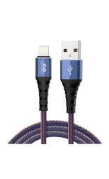 Cable Data Super Resistente 3A Miccell Lightning 1.2m Azul