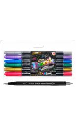Estuche 6 Plumones Dual Brush Metálicos Lettering Marker