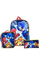 Set Mochila Kombat Oficio 1 Bolsillo Tela c/PVC Sonic Movie