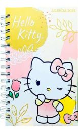 Agenda 2023 tamaño A5 floral art line Hello Kitty