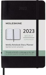 Moleskine Planificador semanal bolsillo 2023 Negro