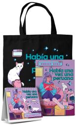 Pack ''Había una vez una peruana'': Agenda lila + Calendario lila + Bolso negro de gato