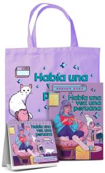 Pack ''Había una vez una peruana'': Agenda lila + Calendario lila + Bolso lila de gato